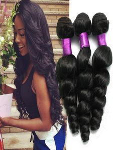 7A Capelli vergini malesi Onda sciolta capelli 4 pz Lotto Tessuto grezzo dei capelli umani Non trasformati Onda sciolta malese Colore 1b Malese sciolto W5513078