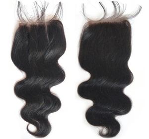 Malezya Perulu Hint Brezilya Bakire Saç 44 Dantel Kapatma Vücut Dalgası Düz ​​saç örgüsü üst kapanışlar İnsan Saçları7027250
