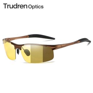 Yeni Stil Trudren Alüminyum Spor Fotokromik Polarize Güneş Gözlüğü Erkekler İçin Motosiklet Binicilik Goggles Günü Gece Görme Sürücü Gözlükleri 5933 Klasik Moda