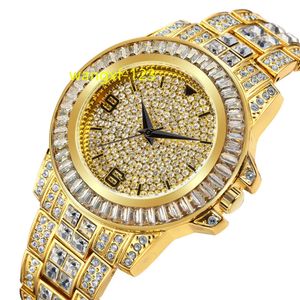 Buzlu Out Watch Women Luxury Marka Gold Full Stone Reloj Para Mujer Bayanlar Saatler Çevrimiçi Hip Hop Elmas Saatleri