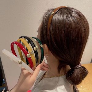 Saç Aksesuarları Altın Etiket Akrilik Kore Butik Çok Renkli Asetat Plastik Çemberler Kadınlar için Basit Kafa Bantları