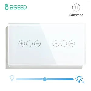 Akıllı Ev Kontrol Bseed Çift 1gang Yolu Dimmer Switch Kristal Panel Duvar Anahtarları Dokunmatik Sensör Dimmable LED Işık AB Standardı