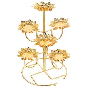 Mum tutucular lotus tereyağı lambası taban Buda tutucu Tapınak zanaat süsleri için yaratıcı şamdan