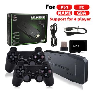 M8 Video Oyunu Konsolları 4K 2.4G Çift Kablosuz 10000 Oyunlar 64G Retro Classic Gaming Gamepads PS1/MD için TV Aile Denetleyicisi