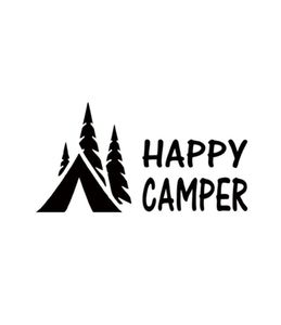 2017 Happy Camper Camping Vinil Graphics Çıkartma Araba Kamyonu için Çıkartma JDM4184679