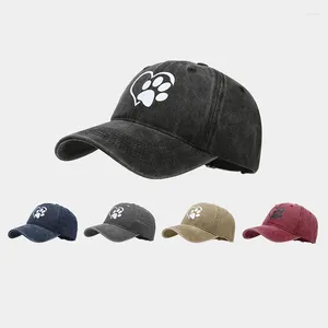 Top kapakları aşk kalp köpek pençe beyzbol şapkası 2024 kadın erkekler rahat snapback şapka kızlar sevimli güneş koruyucu zirve baba şapkaları