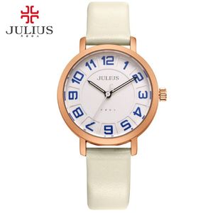 Julius Alibaba Express Ladies Watches Kadınlar Giyim Ultra İnce Ucuz Promosyon Yuvarlak Deri Relogio Gemi Dropship Ja-939227W