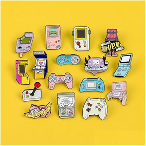 Cartoon Accessories Retro Arcade Game Enamel Pins Collections 90S Gamepad Jewelry Brooches Denim Shirt Collar Badge Lapel Friends Gi Dhhyw