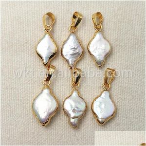 Ожерелья с подвесками Wt-P971 Wkt Design Pearl Мода в форме ромба с гальваническим золотом Высокое качество Оптовая Прямая поставка Jewelr Dhsfj