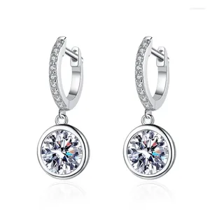 Brincos de pino S925 prata esterlina moissanite bolha 50 centavos 1 quilate d diamante colorido joias de casamento atacado