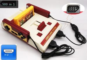 Konsollar HD Retro TV Oyun Konsolu NES 8 Bit Oyunlar Destekle 60 Pinli Kartuş Destekle İki Gamepad ile 1 Kartuşta 500 121 Yerleşik Oyunlar