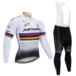 Kış bisiklet forması seti 2020 profesyonel ekibi Astana Termal Polar Bisiklet Giysileri Ropa Ciclismo Invierno MTB Bike Jersey Bib Pants KI8751397