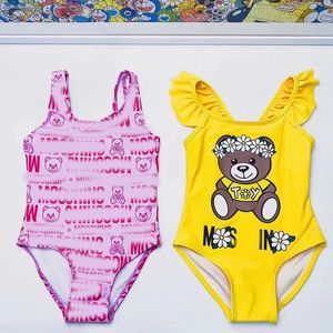 Çocuk Baskısı Bear My My Girl Summer Girls Mayo Seti Moda% 100 Pamuk Giysileri Yeni Çocuk Mayoları CSD2402214-6