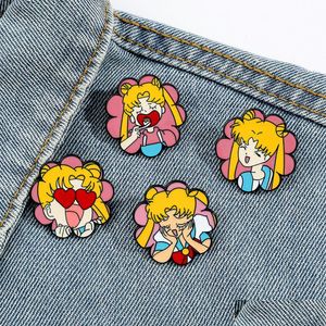 Ayakkabı Parçaları Aksesuarlar Japon Oyun Film Film Sailor Moon Emaye Pimleri Sevimli Filmler Oyunlar Sert Cartoon Brooch Sırt Çantası Şapkası B Dhujw