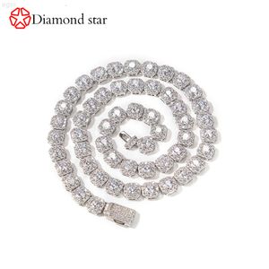 9mm VVS vs Moissanite Zincir Kolye GRA GRC SERTİFİKALI 925 Silver Lab Diamond Küba Bağlantı Zinciri 14K 18K Moissanit Tenis Zinciri