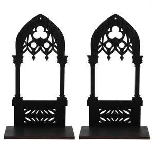 Kerzenhalter Gothic Architektur Architektur sich verjüngter Kerzenstick Wandlampe Ständer Kerzenhalter Herzstück Tee -Dekor Schwarz