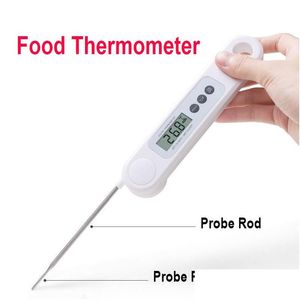 Termometreler Anında Okuma Et Termometresi Hızlı Hassas Dijital Gıda Arka Işıklı Derin Kızartma için Katlanabilir Prob BBQ GRILL A DHJZQ