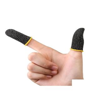 Disposable Gloves Pair Gaming Finger Sleeve Fiber Breathable Fingertips For Games Antisweat Touch Sn Cots Er Sensitive Mobile Drop D Dhp4B