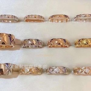 Дизайнерские кольца Chaneles Золотое серебряное кольцо кокосовое кольцо для мужчин женщин Пара кольцевая скульптура густого покрытого алмазом Сеть красное кольцо