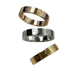 Классический дизайнер любви кольца Titanium Steel Luxury Jewellery Мужчины и женские пары обручальное кольцо подарок на День святого Валентина никогда не запятнайте неаллергическую ширину 4 мм