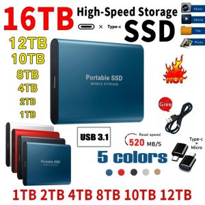 Kutular 500GB 1 TB Harici Sabit Sürücü 2 TB Yüksek Hızlı SSD 1 TB Taşınabilir Harici SSD Sabit Disk Solidstate Disk Sabit Sürücü // Mac