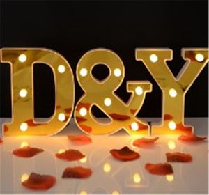 16cm Aydınlık Altın LED Mektup Numarası lamba 26 İngilizce Alfabe Pil Işığı Romantik Düğün Çocuk Doğum Günü Partisi Dekorasyon