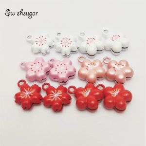 Kolyeler 3 Molors Sakura Plam Çiçek 13mm Mini Jingle Bell İyi Şanslar Yakın Çan Takımları Kolye Kolye Aksesuarları Takı Zanaat Bulguları