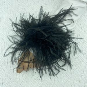 Doğal devekuşu tüy bileği manşetleri kadın saç aksesuarları tüylü bileklikler moda kadınlar için lüks tüy halhal 5cm manşet 240219