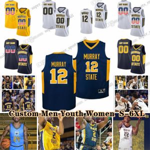 NCAA Custom S-6XL Murray State Racers College Basketball 10 maglie Tevin Brown 23 Nick Ellington 24 JaCobi Wood 12 Ja Morant Justin Morgan Malek Abdelgowad Walker Jr.