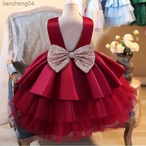 Kız Elbiseler Bebek Noel Kırmızı Elbiseler Kızlar İçin Sevimli Yenidoğan Bebek 1. Doğum Günü Vaftiz Vestidos Toddler Çocuk Düğün Prenses Elbise