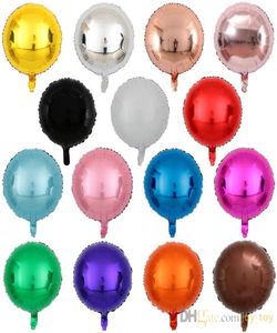 18 inç Çok Renkli Yuvarlak Folyo Mylar Balonlar Doğum Günü Partisi Dekorasyonları Düğün Süslemeleri Nişan Partisi Kutlaması Holi9879336