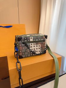 24SS Мужская и женская универсальная роскошная дизайнерская новая маленькая сумка-коробка с отпаривателем, мужская сумка через плечо, сумка через плечо 18 см