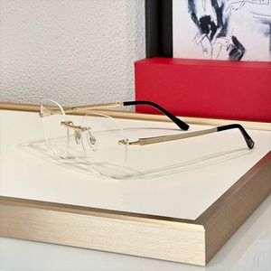 Güneş Gözlüğü Çerçeveleri Marka Vintage Rimless Titanyum Okuma Kadın Erkek Gözlükler Çerçeve Optik Kare Gözlük Lüks Reçeteli Gözlük 04o8o