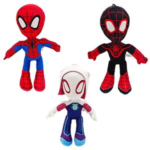 Popüler örümcek kahramanı paralel evren çevreleyen bebekleri dolduran oyuncak örümcek kahramanı ve sihirli arkadaşları