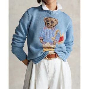 Мужские свитера Ralph, дизайнерские для женщин и мужчин, вязаный пуловер, свитер с длинными рукавами, верхняя одежда, свободная лошадь, laurens