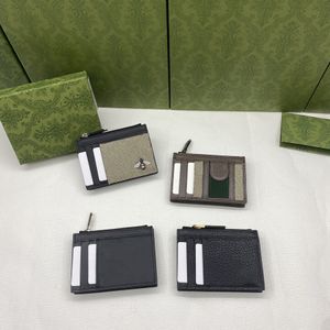 Erkekler Kadın Kart Sahipleri Lady Card Paket Para Çantası Tuval Deri Deri Yumuşak Deri Mini Cüzdan Kredi Kartı Cüzdanları Moda Tasarımcı Çanta Hediye Kartı Kutu -004