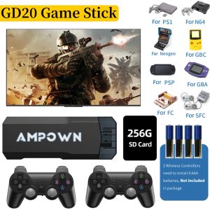 Konsollar GD20 Game Stick X2 Video Oyun Konsolu 70KGAMES EMULEC4.3 CPU AIGAME 905M Kablosuz Denetleyici 4K HD PS1 N64 için Retro Oyunlar