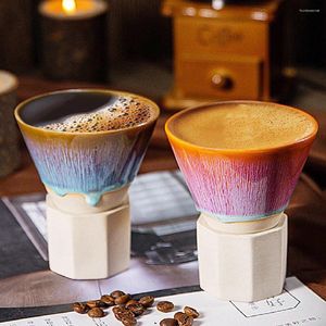 Kupalar 190ml Yaratıcı Retro Kaba Seramik Kahve Fincan Fırını Seramik Ev Latte Orta Doğu Espresso Dekorasyonu