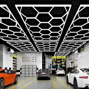 Petek LED Işık Garaj Hafif Hexagon LED LED Tüp Tüp Tavan Aydınlatma Otomatik Araba Vücut Onarım Atölyesi Bırakma Teslimat 3 Yıl Garanti