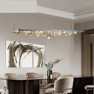 Lustres criativos nórdicos pós-modernos modelo sala bar led candelabro designer restaurante estudo decoração lâmpada de folha de aço inoxidável
