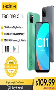 Мобильные телефоны Realme C11, 65 дюймов, 5000 мАч, большая батарея, 40 дней в режиме ожидания, 3 слота для карт, Android-смартфон, 13-мегапиксельная камера, телефон3914120