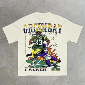 Erkek Tişörtleri Özelleştirilmiş Y2K T-Shirt Günlük Açık Mekan Kısa Kollu Erkekler Harajuku Stil Gevşek Sokak Hip Hop Giysileri Baskı Üstleri