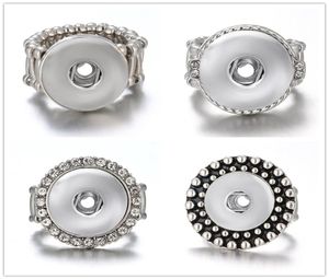 En yeni 10pcslot Snap Bant Yüzük Takı 18mm Zencefil Metal Gümüş Düğmesi Ayarlanabilir1903605