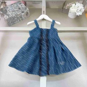 Marka Kız Denim Elbise Mektubu Baskı Sling Bebek Etek Boyut 100-150 Çocuk Tasarımcı Giysileri İşlemeli Logo Çocuk Frock 24Feb20