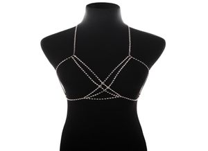Kadınlar Moda Seksi Gümüş Altın Tam Yapı Çıkışı Bikini Kablo Demet Sütyen Göğüs Vücut Kupası Zincir Kolye Mücevher Hediye JCK0152525935