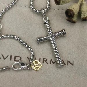 قلادة قلادة Davidy Jewelry 925 Sterling Silver Cable x Cross Necklace 2023 StylePendientes Plata Color Charm Fashion Athens