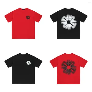 Camisas masculinas marca roxa 2024 verão clássico logotipo carta impressão algodão casual de manga curta t-shirt homens e mulheres bottoming