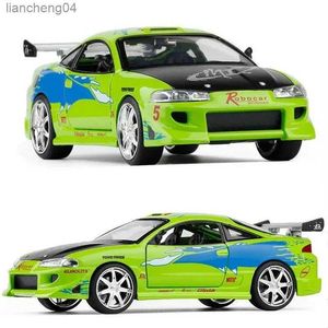 Литая под давлением модель автомобиля Jada 1 24 Fast and Furious Brians 1995 Mitsubishi Eclipse High Simulation Diecast Car Модель из металлического сплава Подарочная коллекция автомобилей