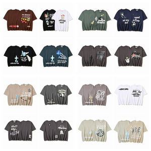 SS Yeni Lanet T-Shirt Kırık Gezegen Köpük Gevşek Baskı Kısa Kollu Yüksek Sokak Erkekler ve Kadınlar Gevşek Spor Saf Pamuk Sıradan Yarım Kollu Üst Kıyafetler