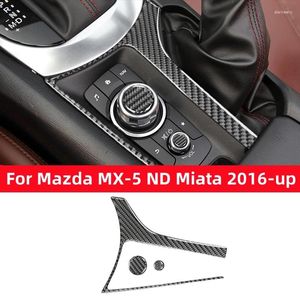Аксессуары для интерьера для Mazda MX-5 ND Miata 2024-2024 MX5, панель ручного тормоза автомобиля, рамка, центральная медиа-кнопка, крышка, наклейка из углеродного волокна